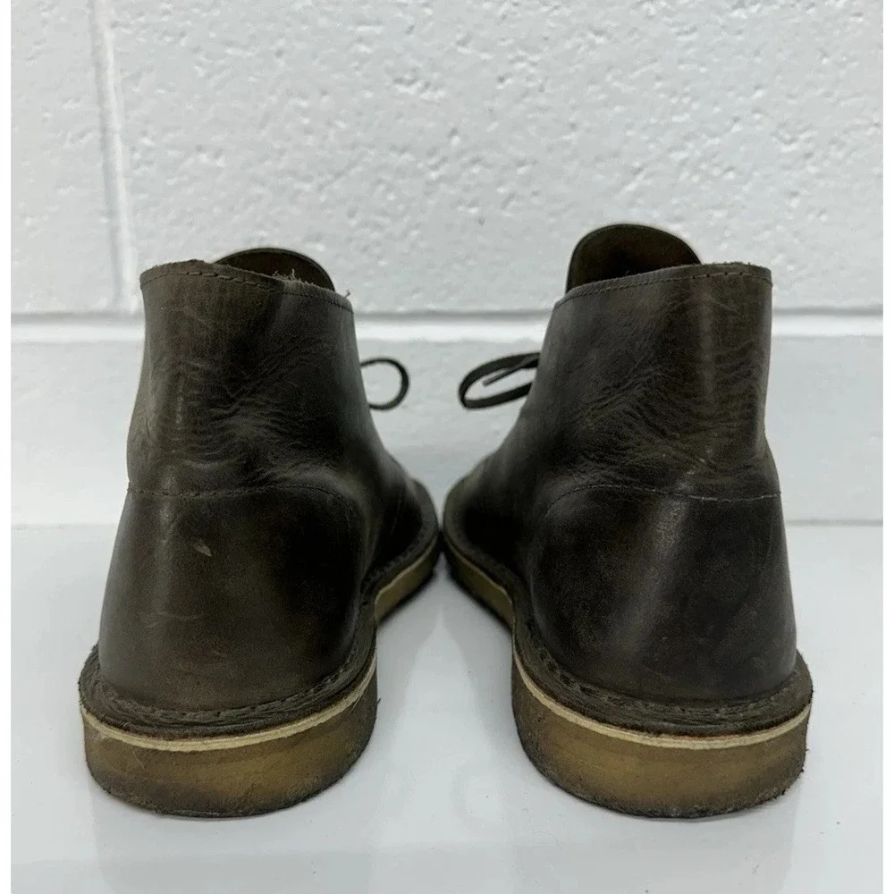 Clarks Bushacre 2 Mens Dark Brown Leather Round Toe Chukka Boots Size 8.5 M Used